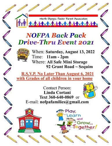 NOFPA Back Pack Drive-Thru Event 2022